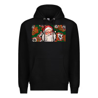 Black christmas with santa Premium Hoodie - AdoDesignShop