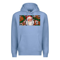 Colony Blue christmas with santa Premium Hoodie - AdoDesignShop