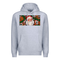 Heather Grey christmas with santa Premium Hoodie - AdoDesignShop