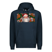 Navy christmas with santa Premium Hoodie - AdoDesignShop