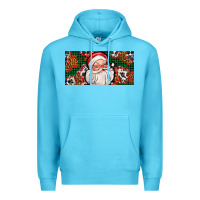Ocean Blue christmas with santa Premium Hoodie - AdoDesignShop