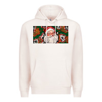 Pale Pink christmas with santa Premium Hoodie - AdoDesignShop