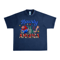 Navy howdy america western Urban Heavy Tee - texasbilliewilder