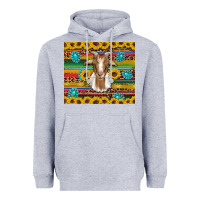 Heather Grey goat sunflowers gemstones serape leopard glitter Heavyweight Hoodie - Artiststas