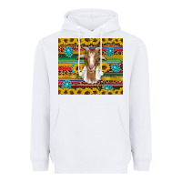 White goat sunflowers gemstones serape leopard glitter Heavyweight Hoodie - Artiststas