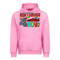 Fuchsia Pink birthday boy 4 Urban Hoodie - BundleAndBundleShop