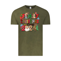 Vintage Olive family christmas crew 2024 Vintage Tee - Zillion Design Studio