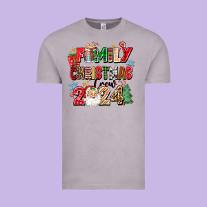 Family Christmas Crew 2024 Vintage Tee Designed By Zillion Design Studio