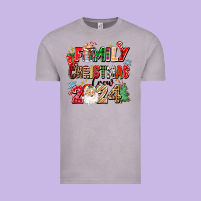 Family Christmas Crew 2024 Vintage Tee Designed By Zillion Design Studio