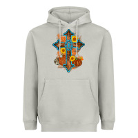 Thanksgiving Cross Pumpkin Sunflower Heavyweight Hoodie | Teevron
