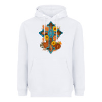 White thanksgiving cross pumpkin sunflower Heavyweight Hoodie - AdoDesignShop