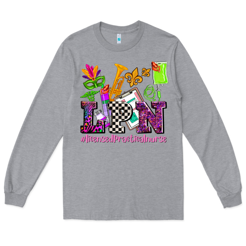 Mardi Gras Lpn Licensed Practical Nurse Long Sleeve Tee by AdoDesignShop | Teevron