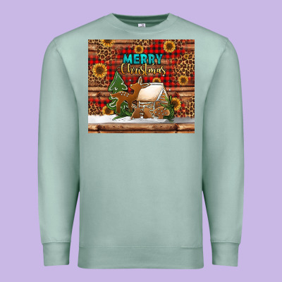 Merry Christmas Cookies Buffalo Plaid Premium Sweatshirt Designed By Jasminsmagicworld