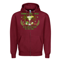 Burgundy tanned and tipsy cocktail club sip and chill Zipper Hoodie - JahusDesignShop