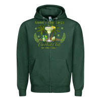Sports Green tanned and tipsy cocktail club sip and chill Zipper Hoodie - JahusDesignShop