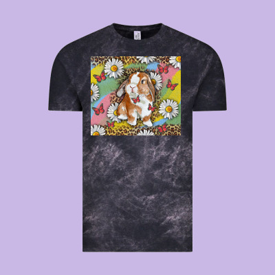 Vintage Tee Watercolor Easter Bunny With Daisy