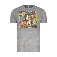 Cloud Rock Watercolor Easter Bunny With Daisy Vintage Tee - RanaPortraitStore