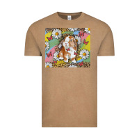 Vintage Coffee Watercolor Easter Bunny With Daisy Vintage Tee - RanaPortraitStore