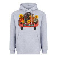Heather Grey thankful turkey truck Heavyweight Hoodie - AdoDesignShop