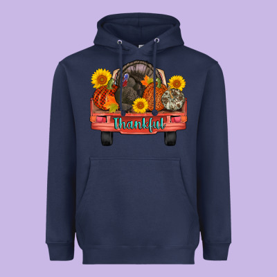 Thankful Turkey Truck Heavyweight Hoodie Designed By Adodesignshop