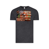 Vintage Black deer hunting target american flag  background Vintage Tee - BarkalooDesign