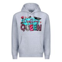 Heather Grey crafting queen Premium Hoodie - NancyCooperArtShop