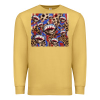 Antique Gold american flag lips leopard Premium Sweatshirt - NancyCooperArtShop