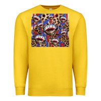 Lemon american flag lips leopard Premium Sweatshirt - NancyCooperArtShop
