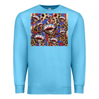 Ocean Blue american flag lips leopard Premium Sweatshirt - NancyCooperArtShop