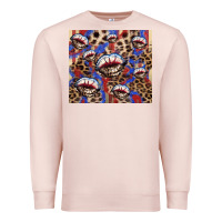 Pale Pink american flag lips leopard Premium Sweatshirt - NancyCooperArtShop