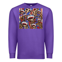 Purple american flag lips leopard Premium Sweatshirt - NancyCooperArtShop
