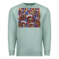 Seafoam american flag lips leopard Premium Sweatshirt - NancyCooperArtShop