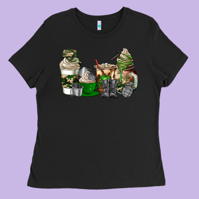Veteran Coffee Cups Ladies Tee Designed By Adodesignshop