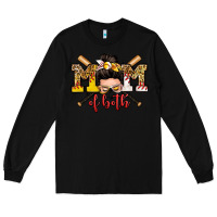 Black mom of both baseball and softball messy bun Long Sleeve Tee - Zillion Design Studio