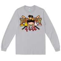 Moon Dust mom of both baseball and softball messy bun Long Sleeve Tee - Zillion Design Studio