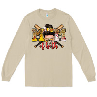 Mushroom mom of both baseball and softball messy bun Long Sleeve Tee - Zillion Design Studio