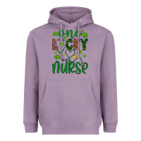 Lavender Leopard Glitter One Lucky Nurse Heavyweight Hoodie - Artiststas