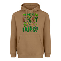 Toasted Coconut Leopard Glitter One Lucky Nurse Heavyweight Hoodie - Artiststas