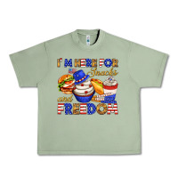 Oil Green i m here for snacks and freedom Urban Heavy Tee - texasbilliewilder