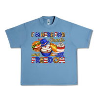 Pebble Blue i m here for snacks and freedom Urban Heavy Tee - texasbilliewilder