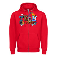 Red tech teacher Zipper Hoodie - AdoDesignShop