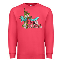 Cardinal he is risen cross Premium Sweatshirt - BarkalooDesign