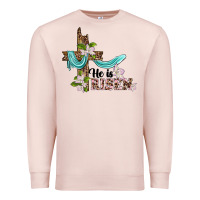 Pale Pink he is risen cross Premium Sweatshirt - BarkalooDesign