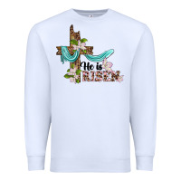 White he is risen cross Premium Sweatshirt - BarkalooDesign