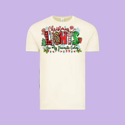 Christmas Lights Are My Favorite Color Vintage Tee Designed By Zillion Design Studio
