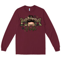 Burgundy mom of both boys messy bun Long Sleeve Tee - Zillion Design Studio