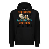 Black surviving fatherhood one beer at a time Premium Hoodie - MaliasSmallBusiness