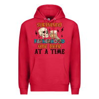 Cardinal surviving fatherhood one beer at a time Premium Hoodie - MaliasSmallBusiness