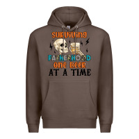 Coffee surviving fatherhood one beer at a time Premium Hoodie - MaliasSmallBusiness