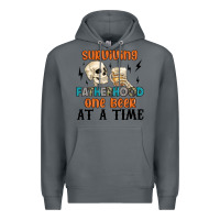 Rock surviving fatherhood one beer at a time Premium Hoodie - MaliasSmallBusiness